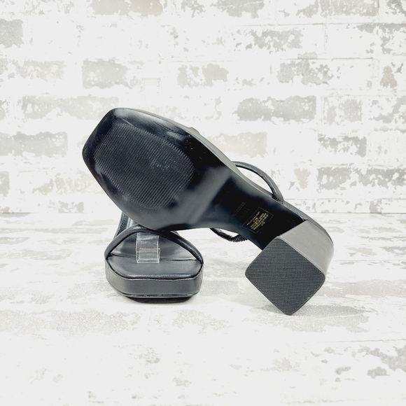 New Steve Madden Polly Black Slip On Platform Heeled Sandal O700 - Picture 8 of 11